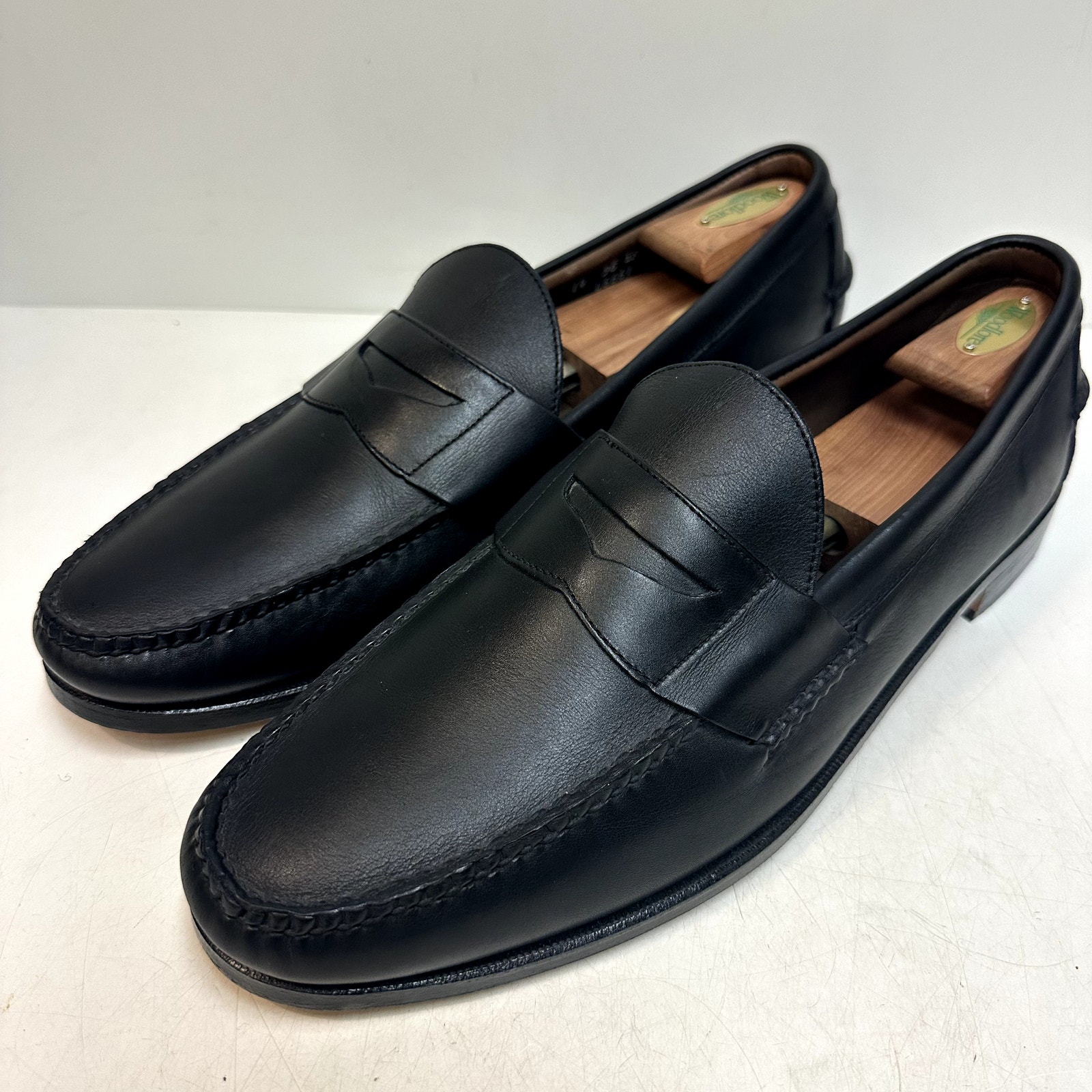 Nwot Nos Allen Edmonds Everett Black Calf Penny Loafer Made In Usa 14 Wide Eee
